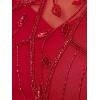 Adrianna Papell Womens Beaded Midi Dress(Cranberry)