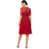 Adrianna Papell Womens Beaded Midi Dress(Cranberry)