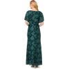 Adrianna Papell Womens Burnout Velvet Gown(Hunter)