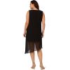 Adrianna Papell Women’s Chiffon Jersey Dress, Black