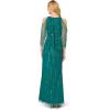 Adrianna Papell Women’s Cold Shoulder Bead Gown(Vivid Emerald)
