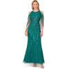 Adrianna Papell Women’s Cold Shoulder Bead Gown(Vivid Emerald)