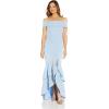 Adrianna Papell Women’s Crepe Ruffle Gown(Elegant Sky)