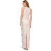 Adrianna Papell Womens Halter Foil Mesh Gown(Ivory/Silver)