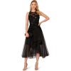 Adrianna Papell Womens Halter Velvet Tulle Dress(Black)