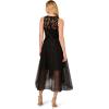 Adrianna Papell Womens Halter Velvet Tulle Dress(Black)