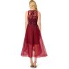 Adrianna Papell Womens Halter Velvet Tulle Dress(Garnet)