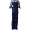 Adrianna Papell Womens Long 3D Floral Sequin Gown(Light Navy)