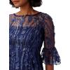 Adrianna Papell Womens Long 3D Floral Sequin Gown(Light Navy)