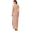 Adrianna Papell Womens Metallic Knit Cascade Gown(Ginger)