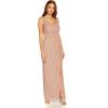Adrianna Papell Womens Metallic Long Gown(Rose)