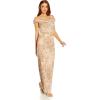Adrianna Papell Womens Off Shoulder Metallic Gown(Rose Multi)