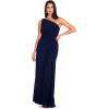 Adrianna Papell Women’s One Shoulder Jersey Dress, Red Wine, 8(Midnight)