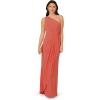 Adrianna Papell Women’s One Shoulder Jersey Dress, Red Wine, 8(Orange Coral)