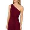 Adrianna Papell Women’s One Shoulder Jersey Dress, Red Wine, 8(Red Wine)