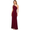 Adrianna Papell Women’s One Shoulder Jersey Dress, Red Wine, 8(Red Wine)
