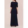 Adrianna Papell Womens Pearl Trim Knit Crepe Gown(Midnight)