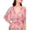 Adrianna Papell Womens Printed Beaded Mesh Long Gown(Blush Multi)