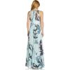 Adrianna Papell Womens Printed Chiffon Halter Gown(Mint Multi)