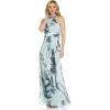 Adrianna Papell Womens Printed Chiffon Halter Gown(Mint Multi)