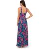 Adrianna Papell Womens Printed Chiffon Halter Gown(Navy/Multi)