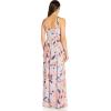 Adrianna Papell Womens Printed Chiffon Halter Gown(Opal/Coral Multi)