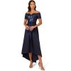 Adrianna Papell Womens Sequin Taffeta Gown(Navy)