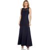 Adrianna Papell Women’s Sleeveless Lace Trumpet Gown(Navy)
