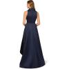 Adrianna Papell Womens Tuxedo High Low Gown(Midnight)