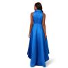 Adrianna Papell Womens Tuxedo High Low Gown(Ultra Blue)