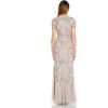 Adrianna Papell Women’s V-Neck Beaded Gown(Marble)