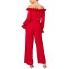 Adrianna Papell womens Blouson Satin Crepe Jumpsuit(Hot Ruby)