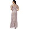 Adrianna Papell womens Floral Embroidery Gown(Taupe/Gold)