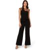Adrianna Papell womens Knit Crepe Jumpsuit(Black)