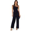 Adrianna Papell womens Knit Crepe Jumpsuit(Midnight)