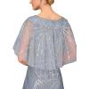 Aidan Mattox Womens Beaded A-line Gown(Vintage Blue)