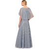 Aidan Mattox Womens Beaded A-line Gown(Vintage Blue)
