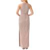 Aidan Mattox Women’s Crew Neck Beaded Gown(Taupe)