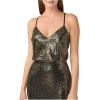 Aidan Mattox Women’s Halter Blouson Gown(Black/Gold)