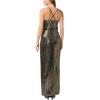 Aidan Mattox Women’s Halter Blouson Gown(Black/Gold)