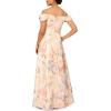 Aidan Mattox Women’s Off Shoulder Pleated Bodice Gown(Bronze Multi)