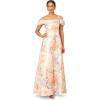Aidan Mattox Women’s Off Shoulder Pleated Bodice Gown(Bronze Multi)