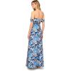 Aidan Mattox Womens Off The Shoulder Jacquard Gown(Blue Multi)