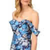 Aidan Mattox Womens Off The Shoulder Jacquard Gown(Blue Multi)