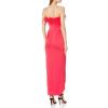 Aidan Mattox Womens Stretch Satin Strapless Gown(Hot Tomato)