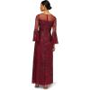 Womens Beaded Bell Cleeves Gown(Mahogany)