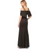 Women’s Double Strap Satin Column Gown(Black)