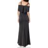 Women’s Double Strap Satin Column Gown(Black)