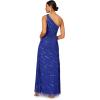Women’s Fully Beaded One Shoulder Gown(Royal Sapphire)