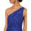 Women’s Fully Beaded One Shoulder Gown(Royal Sapphire)